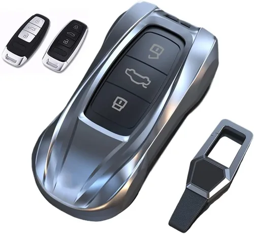 Vista 8 de Supercar Style - Funda de metal para llave remota sin llave para Audi A6 A7 A8 Q8 SQ8 E-Tron S6 S7 RS6 Q7
