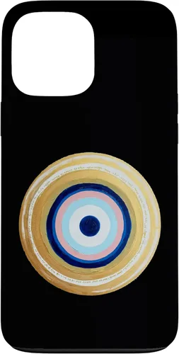 Vista 24 de Carcasa para iPhone 17 con protección contra maldiciones amarillas y negras, color rosa