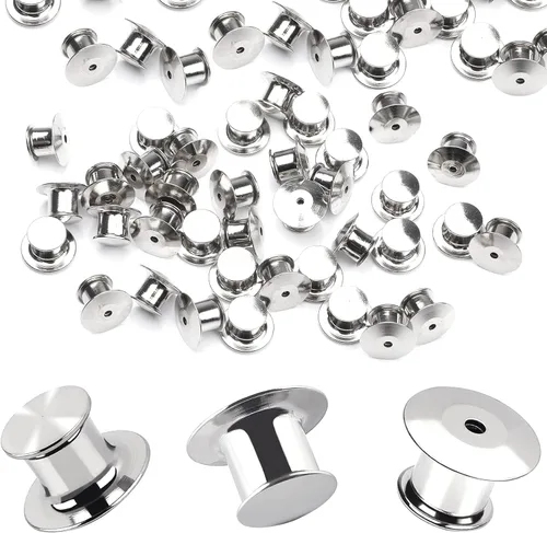 Vista 9 de 10 Piezas de Cierres de Pin de Metal con Soportes de Bloqueo Nickel Plated Copper,convenient to carry, and blend seamlessly behind any pin,No