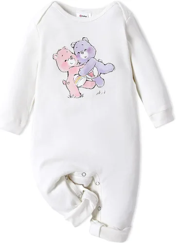 Vista 4 de AdoraCute by PatPat Care Bears - Conjunto de 3 mamelucos de manga larga de algodón unisex para bebé