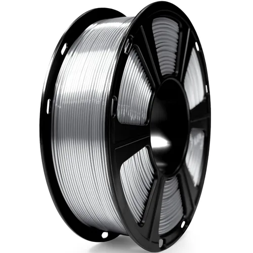 Vista 4 de GEEETECH Filamento PLA de seda plateado de 0.069 libras, filamento de seda brillante para impresora 3D, carrete de 2.2 libras, precisión dimensional