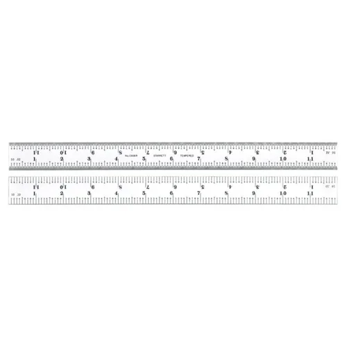 Vista 20 de Regla de acero templado Starrett Spring, con graduación de pulgadas, graduaciones estilo 4R, 1