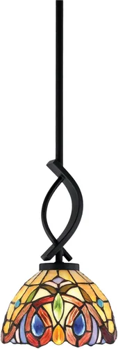 Vista 58 de Toltec Lighting Cavella Stem Colgado Mini colgante, acabado grafito, vidrio de muselina blanca de 4 pulgadas