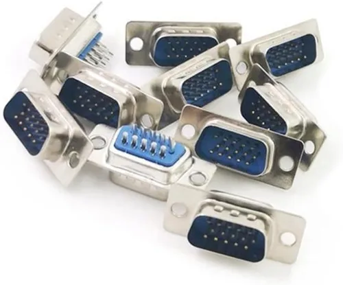 Vista 7 de 10PCS VGA macho DB15 3fila HD15 15Pin soldadura Copa Conectores Kit