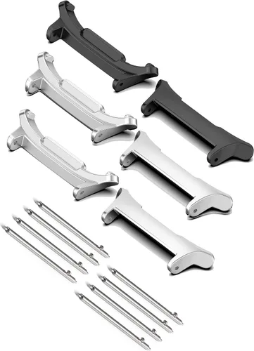 Vista 9 de FitTurn 3 pares de adaptadores compatibles con Samsung Galaxy Watch 7 Ultra de 1.850 in, correa de conector de botón de acero inoxidable, adaptador