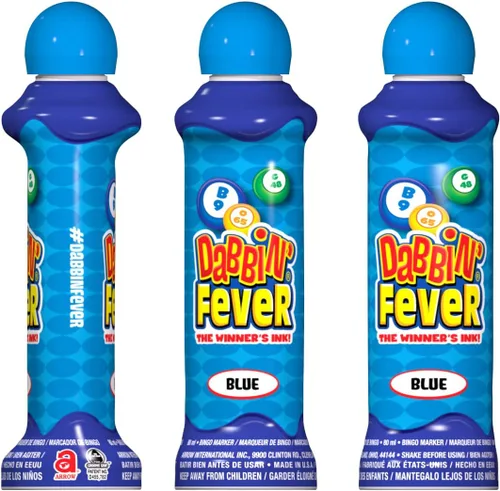 Vista 2 de Dabbin' Fever Bingo Daubers - Una docena de dabbers de tinta de 3 onzas (azul)