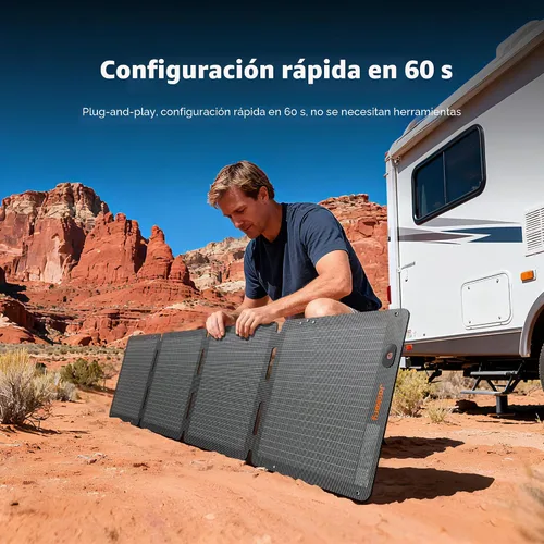 Vista 6 de Jackery SolarSaga - Panel solar de aire de 100 W, paneles bifaciales con eficiencia de conversión del 23%, impermeables IP65, cargador solar