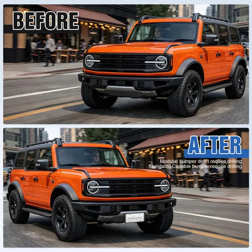 Vista 7 de Nilight Soporte de placa frontal para Ford Bronco de 2/4 puertas 2021 2022 2023 2024 2025 Soporte de montaje de placa de matrícula de acero