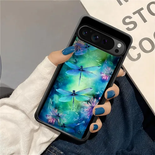 Vista 1303 de Compatible con Google Pixel 4A 5G Mobile Case Creative Acrylic Panel trasero Silicona Protección Grip especialmente diseñado para Google Pixel 4A 5G