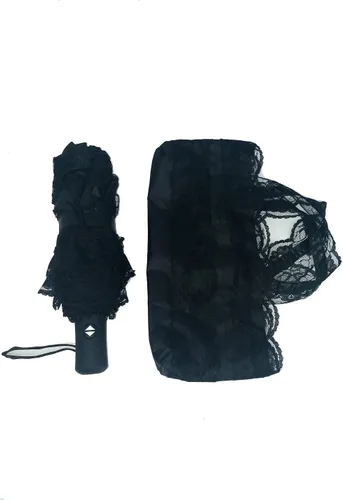 Vista 4 de WENDIN Sombrilla de encaje plegable vintage Paraguas gótico lluvia Anti-UV protección de encaje parasol cúpula Foto Props niñas sombrilla paraguas