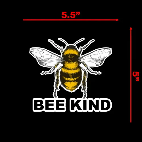 Vista 4 de Bee Kind - Calcomanía adhesiva para coche, portátil, 5.5 x 5 pulgadas (color)