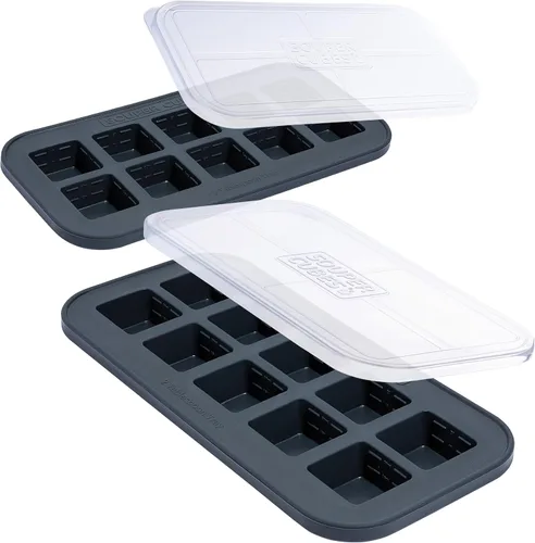 Vista 12 de Souper Cubes Moldes de silicona para congelador, 2 cucharadas, perfectos para almacenar ajo, hierbas, jengibre, pesto, pasta de tomate, jugo