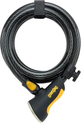 Vista 5 de Candado OnGuard Doberman de 6 pies con cable enrollado de 10 mm - Cable de seguridad de acero flexible con cabezal de doble cierre X2P Power