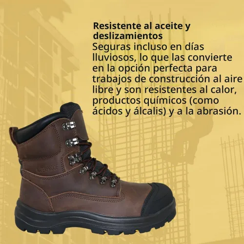 Vista 5 de WOLF Work Boot 100% Waterproof Genuine Leather Oil, Impact, Compression & Puncture Resistant Electrical Hazards Non-Slip Sole Padded