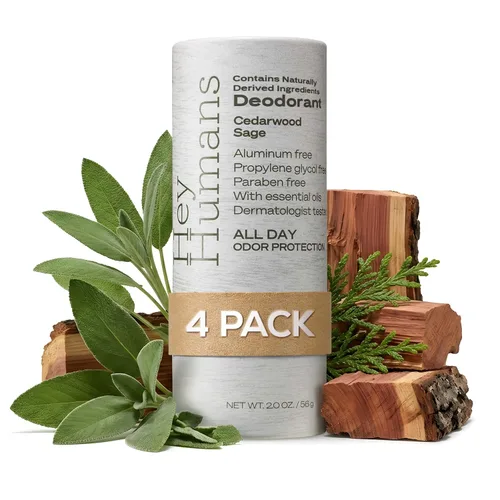 Vista 30 de Hey Humans Desodorante, desodorante sin aluminio para mujeres y hombres, contiene ingredientes derivados naturalmente, control de olores durante
