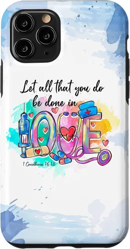 Vista 29 de Let All That You Do Be Done in Love CNA Nurse Life Nursing Case for iPhone 17
