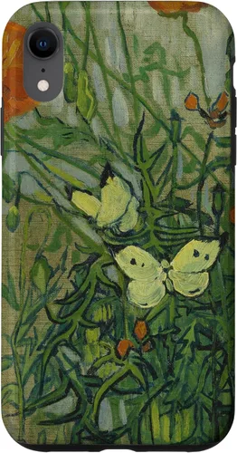 Vista 25 de Vincent Van Gogh - Carcasa para iPhone 17, diseño de mariposas y amapolas
