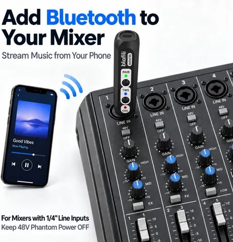 Vista 2 de 6dot35 - Receptor Bluetooth con salida TRS de 1/4" de 6,35 mm