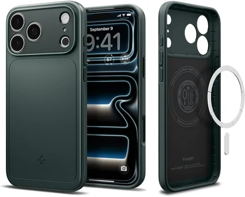Vista 11 de Spigen Thin Fit MagFit Funda diseñada para iPhone 16 [Carcasa rígida] [Protección de grado militar] Compatible con MagSafe - Negro