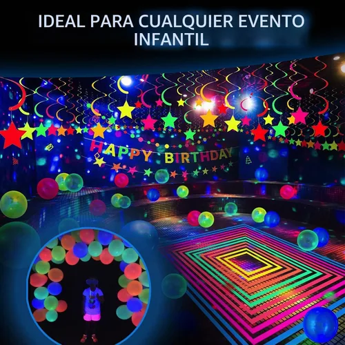 Vista 6 de Glow King - Globos que brillan con luz ultravioleta