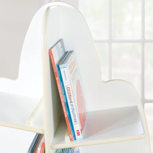 Vista 3 de Guidecraft EdQ - Árbol de lectura blanco - Estantería de pie de madera para habitación de niños, aula y sala