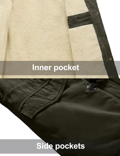 Vista 7 de Uoiuxc Abrigo de invierno cálido con capucha y forro polar para mujer