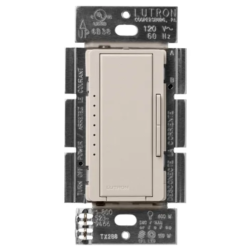 Vista 28 de Lutron - Interruptor de atenuación Maestro LED+ para bombillas LED regulables, halógenas e incandescentes, 150 W/unifolar o multiubicación, Biscuit