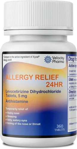 Vista 8 de USP Tablets, 24 Hour Relief Antihistamínico sin somnolencia (180 unidades (paquete de 1)) Eases Runny Nose, Sneezing, Itchy & Watery Eyes, Nasal