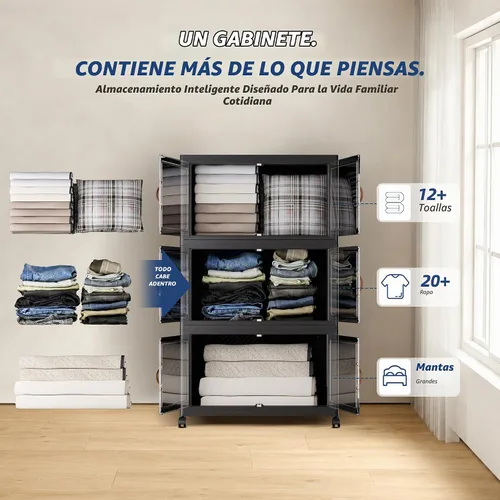Vista 5 de SAILUN 146QT - Contenedores de almacenamiento apilables con tapa, armario Negro-165qt