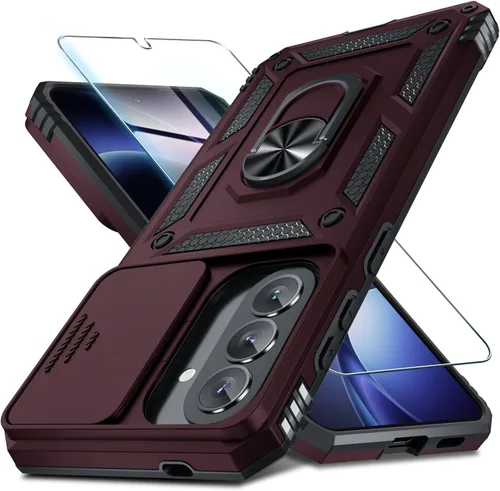 Vista 52 de Janmitta Funda compatible con Samsung Galaxy A16 5G/4G con Cubierta Deslizante Integrada para Lente de Cámara + Protector de Pantalla + Soporte