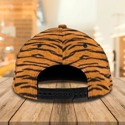 Vista 3 de Sombreros vintage de tigre para hombres y mujeres, tigre mamá y sus bebés con patrón de rayas estampado de animales, gorra de béisbol, regalos