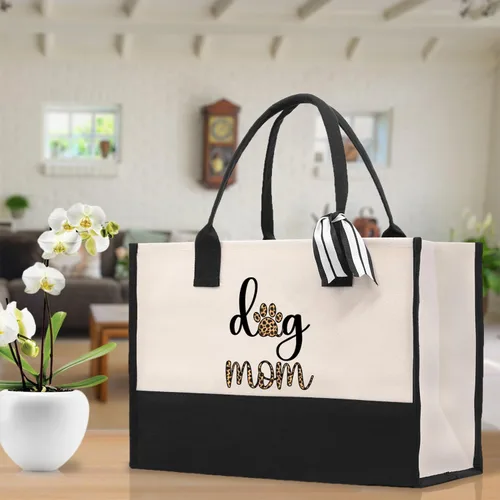 Vista 2 de VANESSA ROSELLA Bolsa de lona de algodón Nueva mamá regalo mejor mamá nunca bolsa perro mamá tote compras