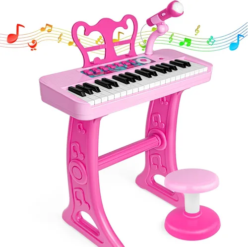 Vista 9 de Amy&Benton - Piano de juguete para bebés niña o niños pequeños, regalo de cumpleaños para niños de 1, 2, 3 o 4 años, rosa