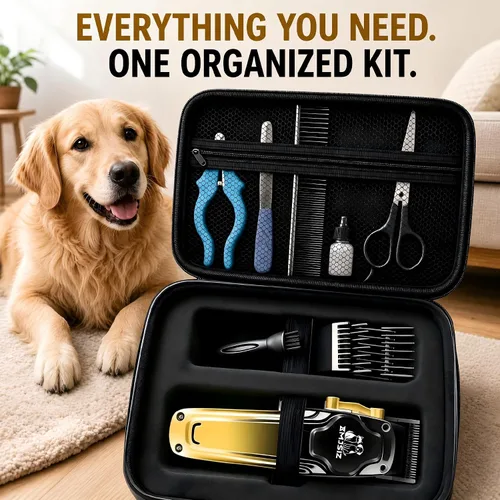 Vista 8 de Cortapelos para perros para cabello grueso, kit de aseo inalámbrico