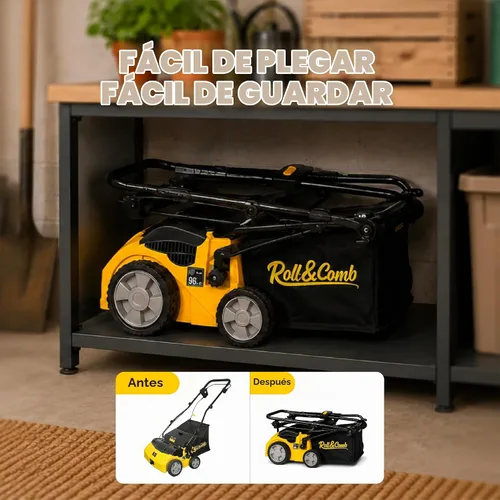Vista 9 de Barredora de Césped Artificial de Roll & Comb, Peine Eléctrico con Cable para Césped Sintético, Ancho de Trabajo de 40.6 cm, Colector de Hojas