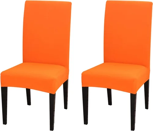 Vista 8 de Dimatic Paquete de 2 fundas elásticas de licra para sillas de comedor, extraíbles y lavables, fundas protectoras para sillas de comedor, cocina