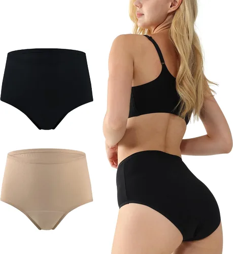 Vista 7 de BATTEWA Ropa interior lavable de algodón para incontinencia para mujeres, de cintura alta, transpirable, a prueba de fugas, bragas absorbentes