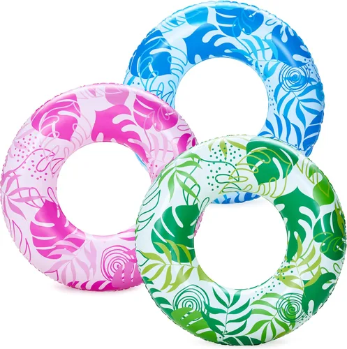 Vista 10 de JOYIN Paquete de 3 flotadores de piscina, tubo de piscina para niños anillos de natación tubos inflables, tubos de animales marinos de unicornio