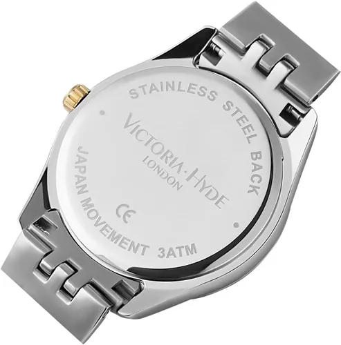 Vista 5 de VICTORIA HYDE Reloj para mujer plateado y dorado, relojes de dos tonos de acero inoxidable para mujer