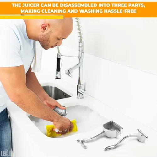 Vista 9 de Exprimidor de mano – Exprimidor manual de aluminio para limón, naranja, lima, pomelo y granada – Mango ergonómico duradero, diseño compacto y fácil