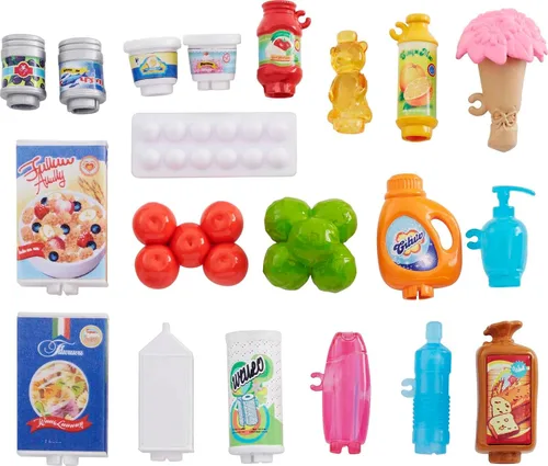 Vista 6 de Muñeca Barbie Rubia, Tienda de Comestibles con Carrito Rodante y Cinturón Funcional con carro rodante y cinturón de trabajo