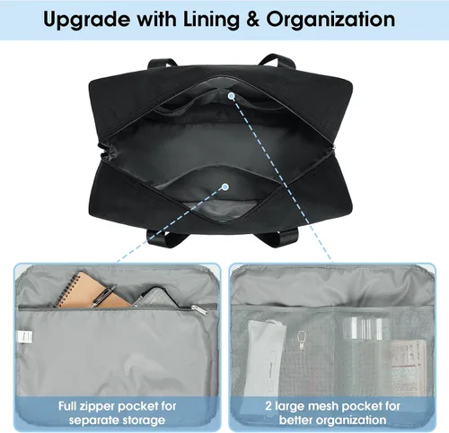 Vista 3 de For Spirit Airlines - Bolsa de viaje plegable de 18 x 14 x 8 pulgadas, bolsa de viaje debajo del asiento, equipaje de mano para mujeres y hombres