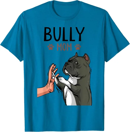 Vista 8 de American Bully Mom Cute Dog Mama Camiseta divertida para mujer, Blanco, S