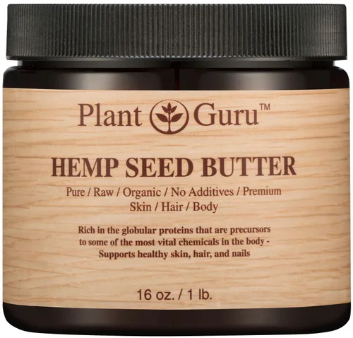 Vista 4 de Mantequilla de semillas de cáñamo 4 oz. 100% pura cruda fresca natural prensada en frío. Hidratante para la piel, cuerpo y cabello, cremas