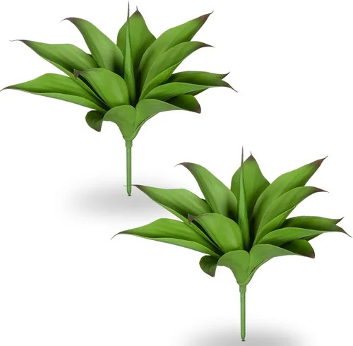 Vista 10 de Ttranewsoo Plantas Artificiales de Agave para Interiores, Resistentes a los Rayos UV, Maceteros Falsos de Agave para Decoración Exterior, Plantas