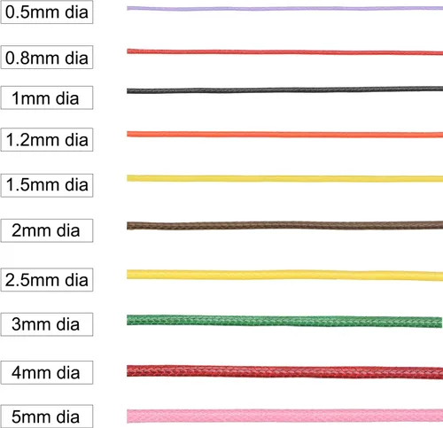 Vista 4 de uxcell 2 cuerdas de poliéster encerado de 0.047 in, 518.4 ft (172 yardas), hilo de cuentas para hacer joyas, pulseras, collares, tejer, color negro