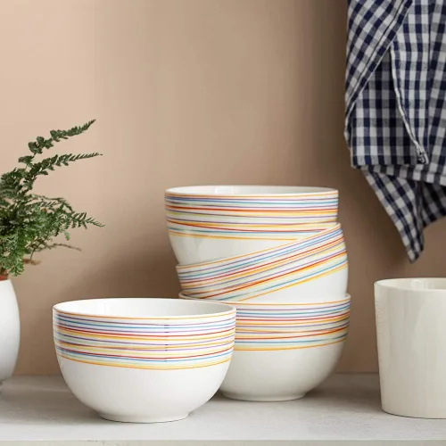 Vista 3 de DOWAN Tazones de sopa de 5.8 pulgadas de profundidad y cuencos para cereales – Juego de 4 cuencos grandes de 30 onzas para cocina – Cuencos