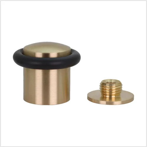 Vista 10 de Topes de puerta EVI Tope de puerta de piso de latón - Cierre de tornillo - Caucho protector - Tope de puerta de 0.79 x 1.14 pulgadas Latón mate