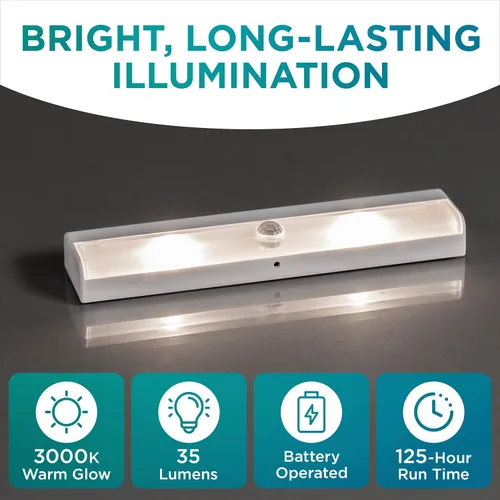 Vista 3 de Brilliant Evolution Luces de escalera LED inalámbricas 6 unidades - Luz LED con sensor de movimiento - Luces de armario operadas por batería - Luz