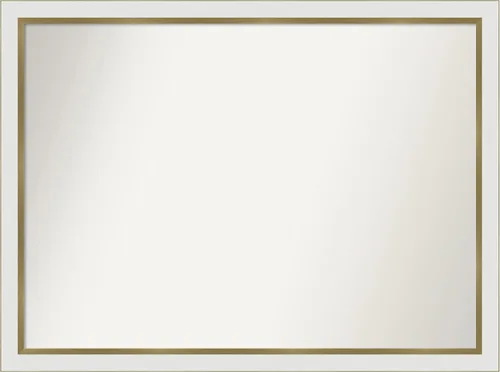 Vista 214 de Amanti Art Espejo personalizado, espejo de baño estrecho Alexandria White Wash, espejo de pared o espejo de tocador de baño sobre el fregadero